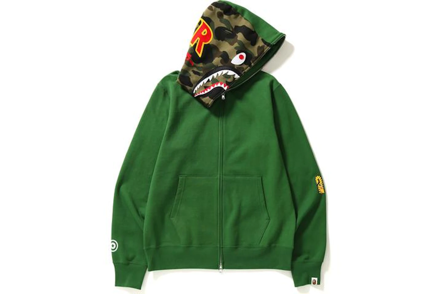 Худи zip Bape зеленая