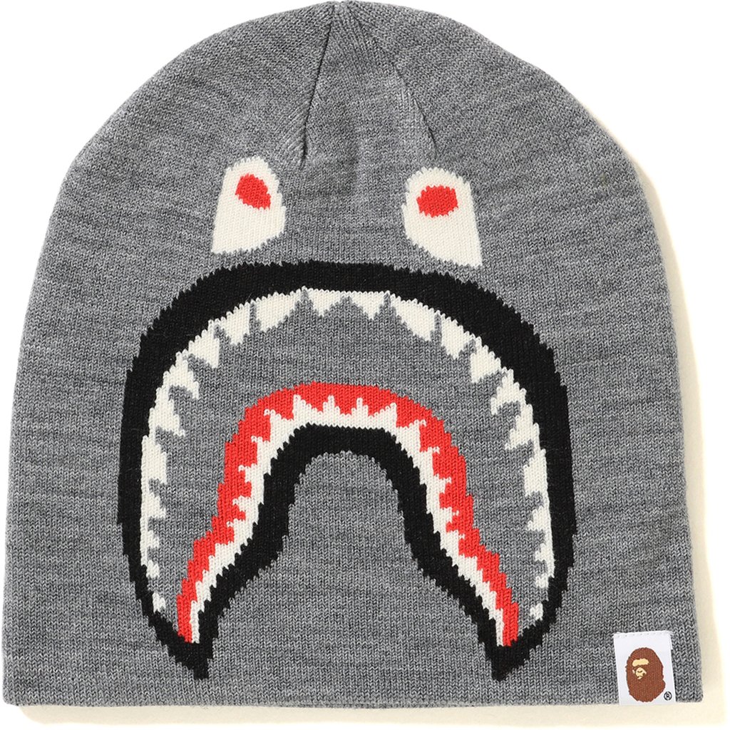 BAPE 2nd Shark Knit Cap Grey