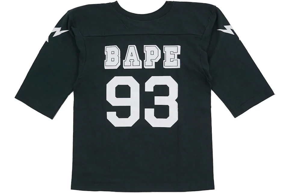 BAPE Champion 3/4 Sleeve Football Jersey Tee Black