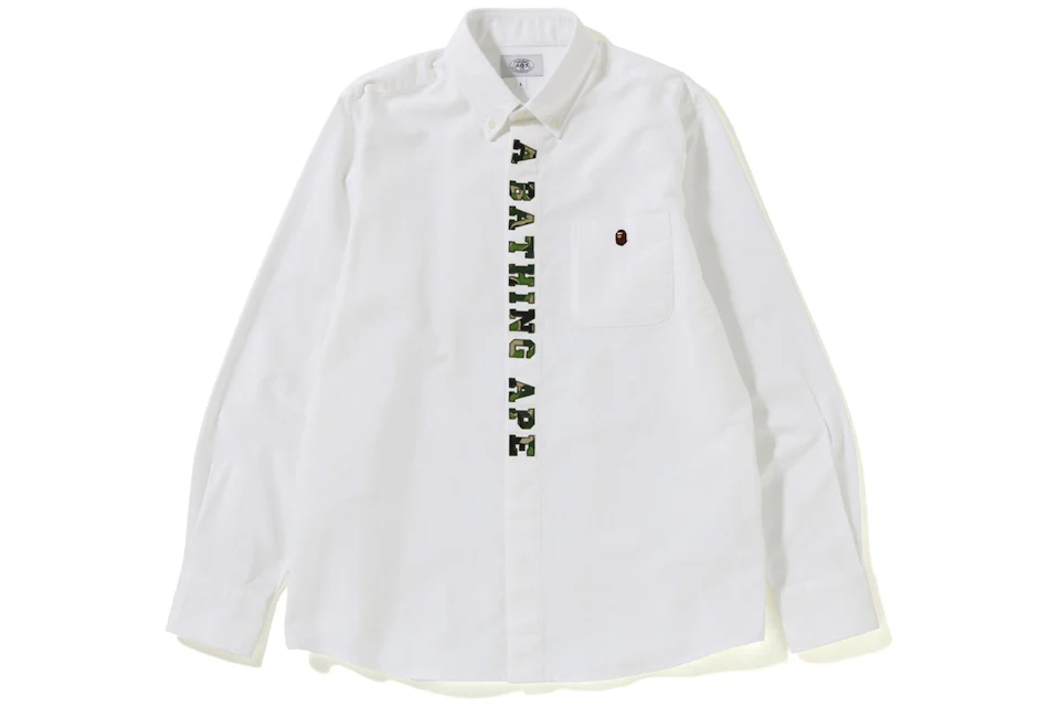 BAPE ABC Applique Oxford BD Shirt White