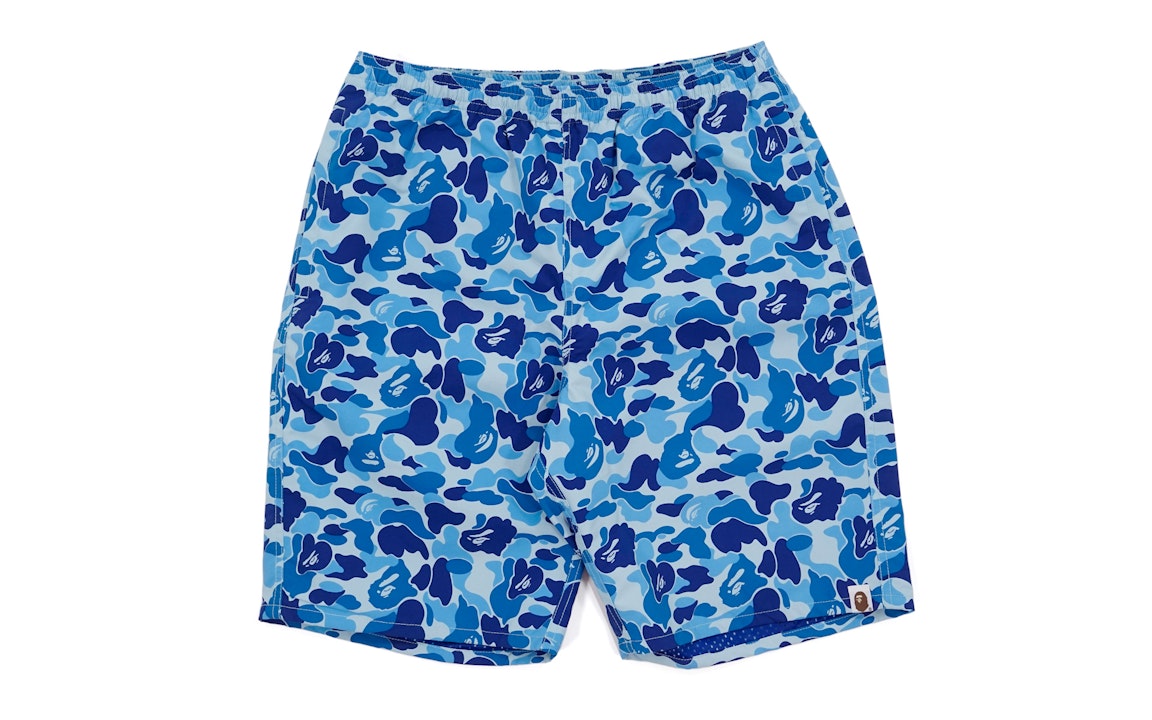 Pre-owned Bape Abc Camo Beach Shorts Light Blue
