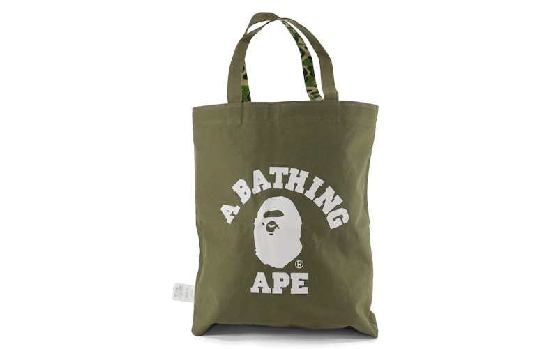 BAPE ABC Camo College Logo Reversible Tote Bag Green - US