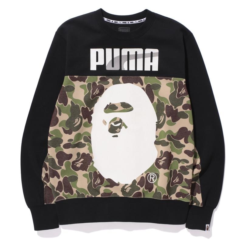 BAPE X Puma ABC Camo Crewneck Sweatshirt Green/Black Men's