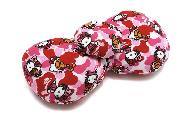 BAPE Sanrio ABC Hello Kitty Camo Ribbon Pillow Cushion Pink - US