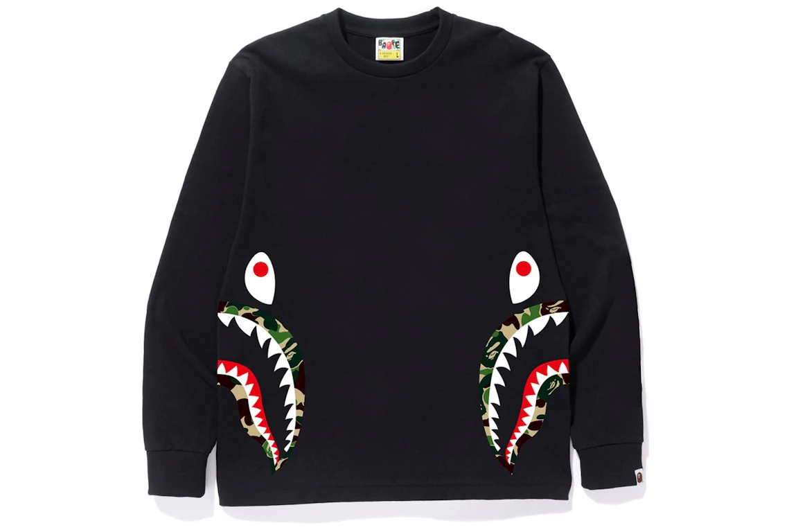 BAPE ABC Side Shark L/S Tee Black/Green