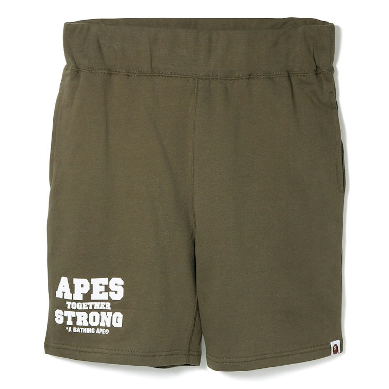 BAPE ATS Sweat Shorts Olivedrab