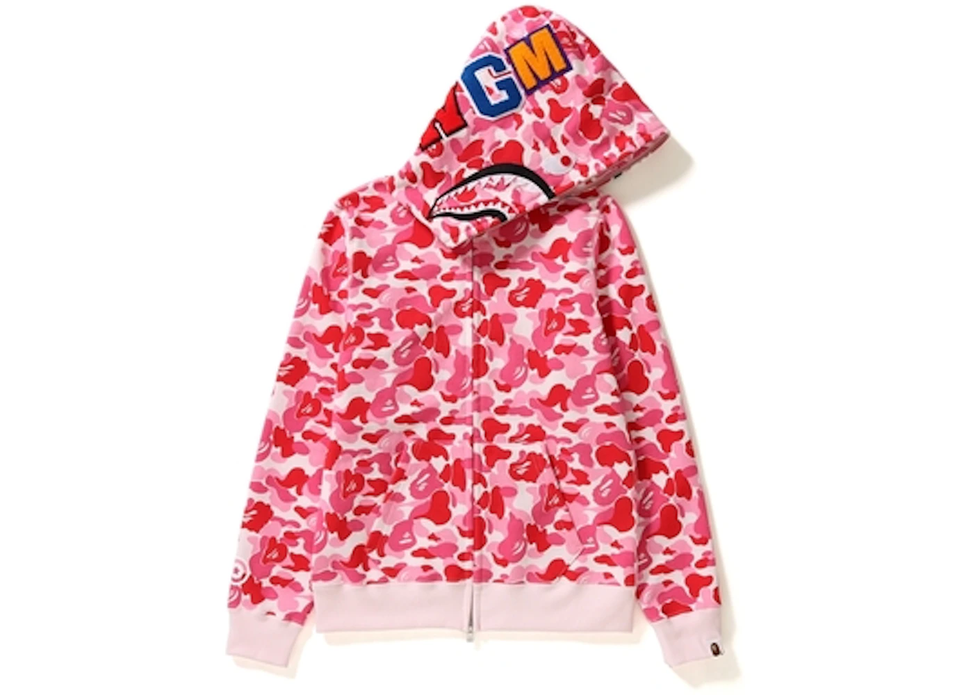 BAPE ABC Camo Shark Full Zip Hoodie (Ladies) Pink - US BAPE ABC Camo Shark Full Zip Hoodie (Ladies) Pink - US