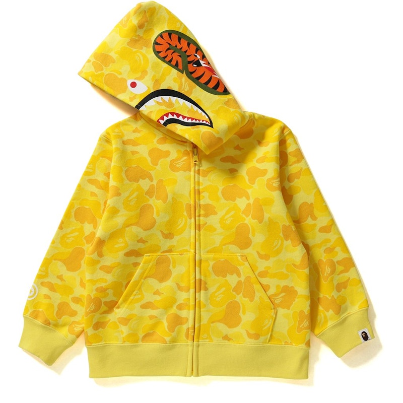 BAPE Abc Milo Shark Zip Hoodie Kids Yellow Kids US