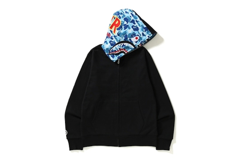 Bape abc shark 2024 full zip hoodie blue