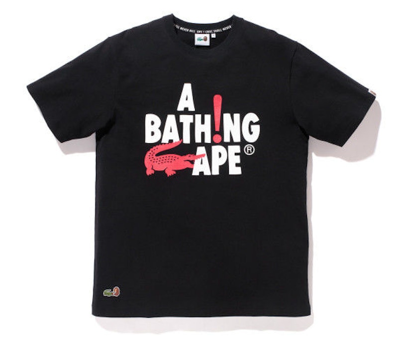 BAPE X Lacoste Aligator Eating Ape Tee Black Men's - SS15 - US