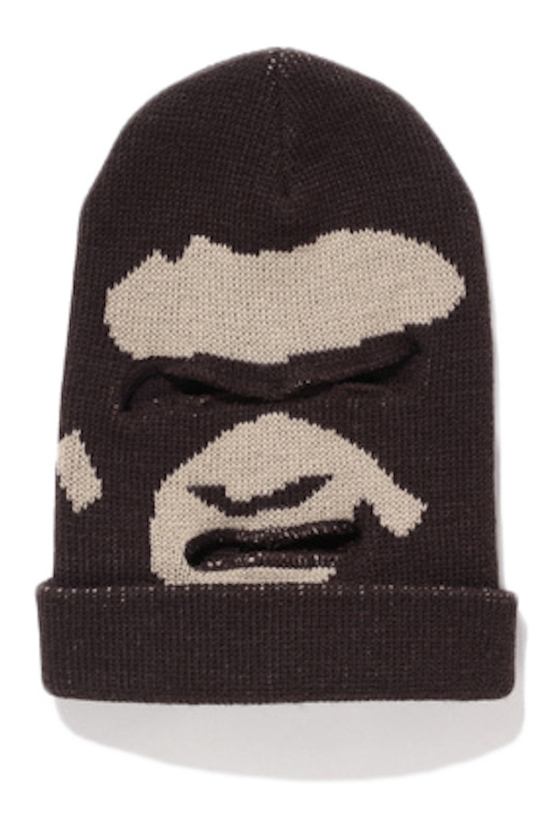 トップスAPE FACE KNIT BROWN BAPE エイプ  ニット