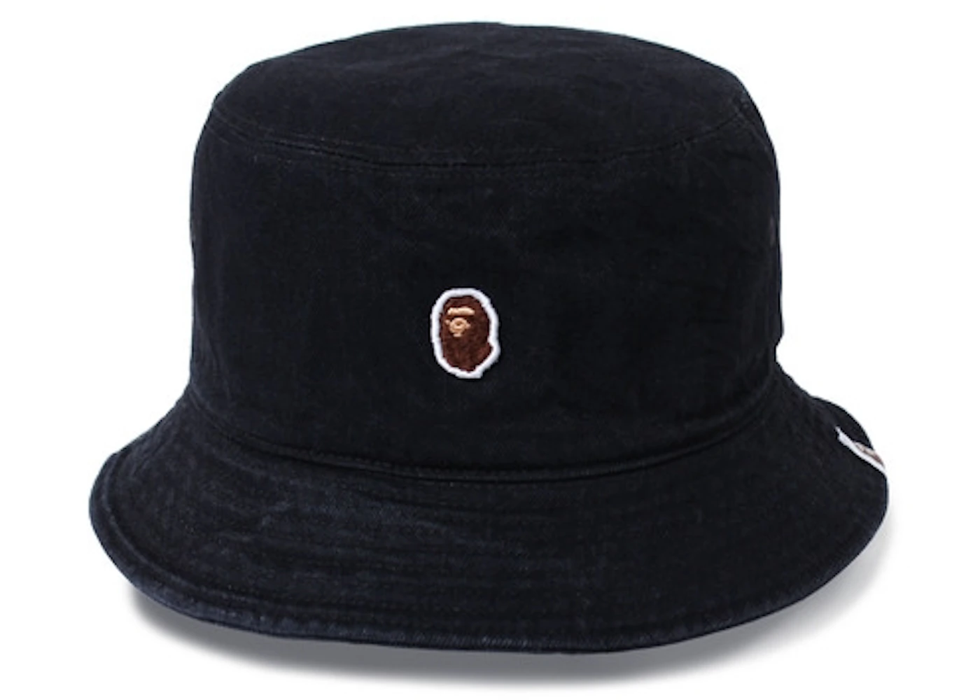 BAPE Ape Head One Point Bucket Cotton Hat Black Men's - US