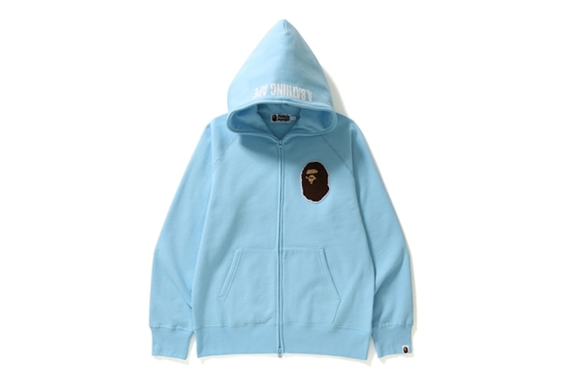 BAPE Ape Head One Point Full Zip Hoodie Light Blue Men's - US