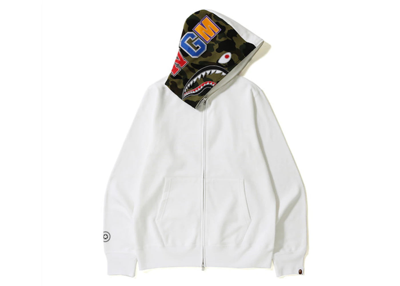 White bape shark hoodie Clearance