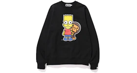 BAPE X The Simpsons Baby Milo Behind Bart Crewneck Sweatshirt Black