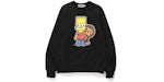 BAPE X The Simpsons Baby Milo Behind Bart Crewneck Sweatshirt Black