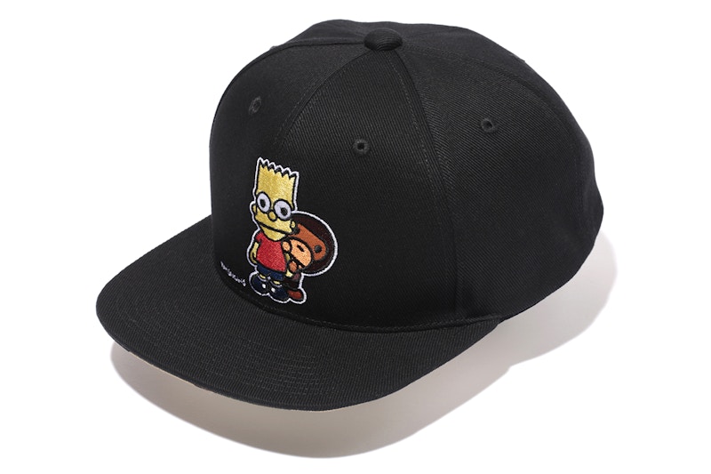 BAPE X The Simpsons Baby Milo Behind Bart Snapback Cap Black