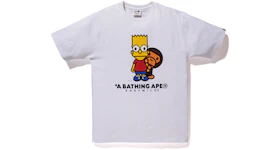 BAPE X The Simpsons Baby Milo Behind Bart Tee White