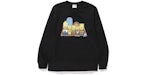 BAPE X The Simpsons Baby Milo Couch Long Sleeve Tee Black