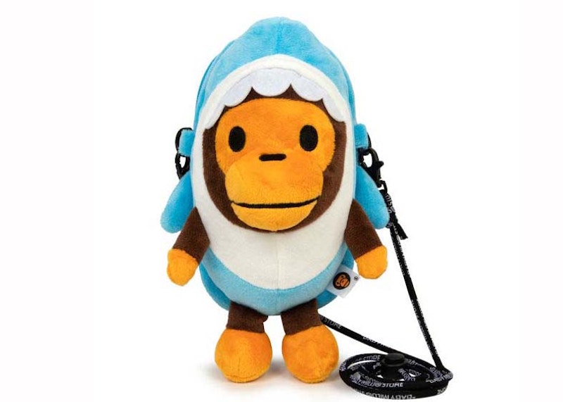 Bape Baby Milo Plush Shark Mobile Bag Blue - JP