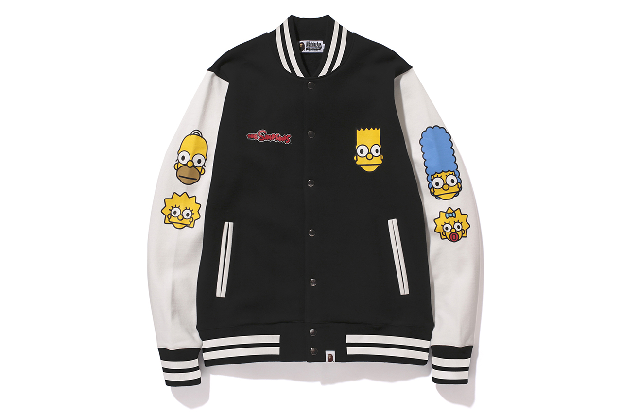 BAPE X The Simpsons Baby Milo Varsity Jacket Black Men's - FW14 - US