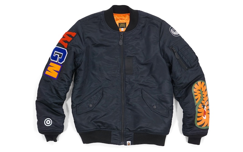 BAPE Back Shark MA1 Bomber Jacket Black Men's - US