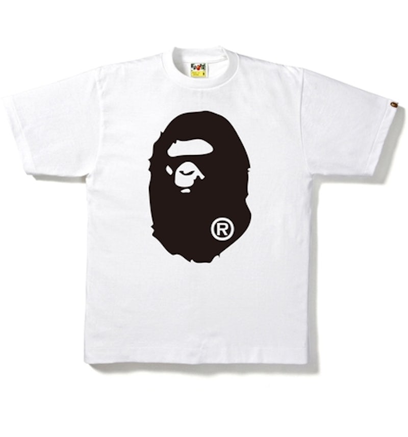 BAPE Bicolor Big Ape Head Tee White/Black Men's US