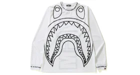 BAPE Big Shark Logo Rib L/S Tee White