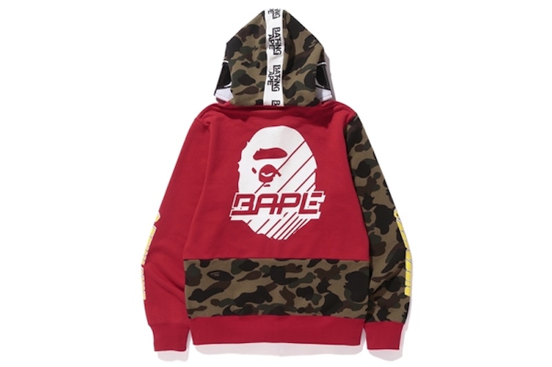 BAPE Bmx Mask Full Zip Hoodie Red Men's - US