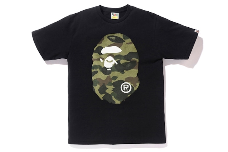 BAPE Boa 1st Camo Big Ape Head Tee Black/Green Men's - FW18 - GB