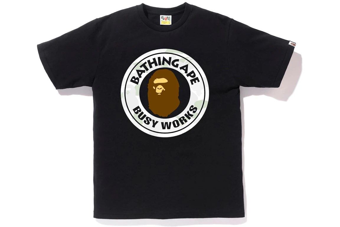 BAPE City Camo Busy Works Tee Black/White