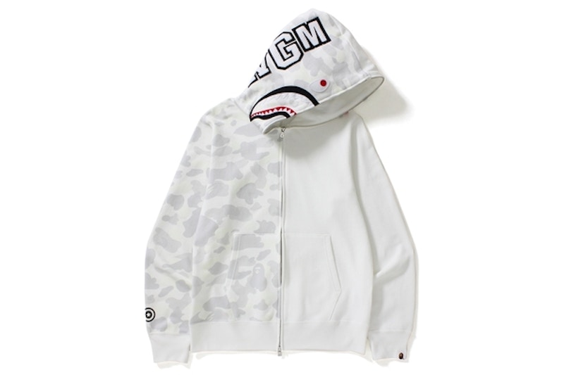 Bape shark hoodie half on sale camo