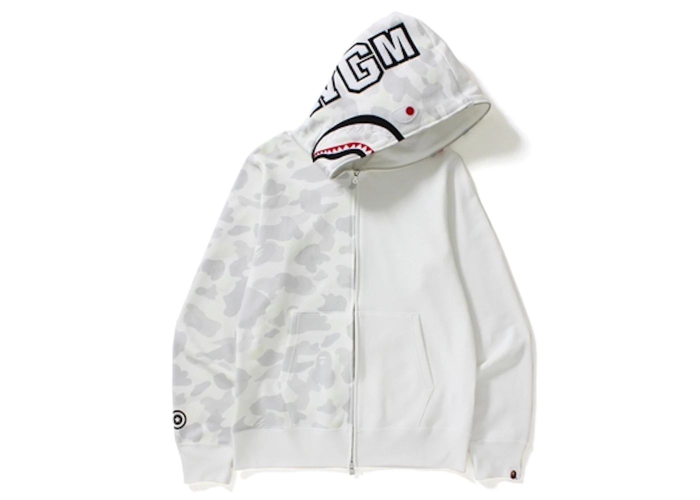 BAPE City Camo Half Shark Full Zip Hoodie White 男装 - CN