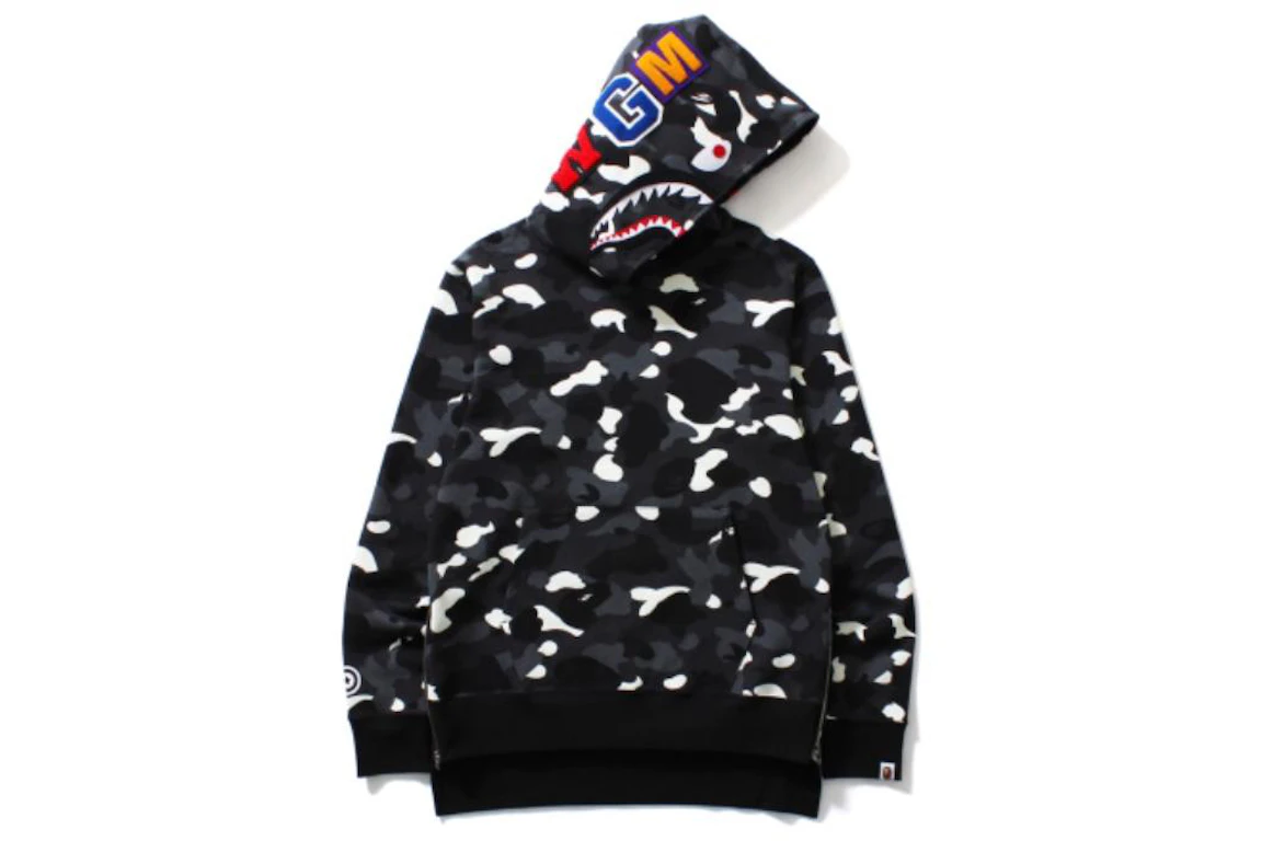 BAPE City Camo Long Length Wide Shark Pullover Black