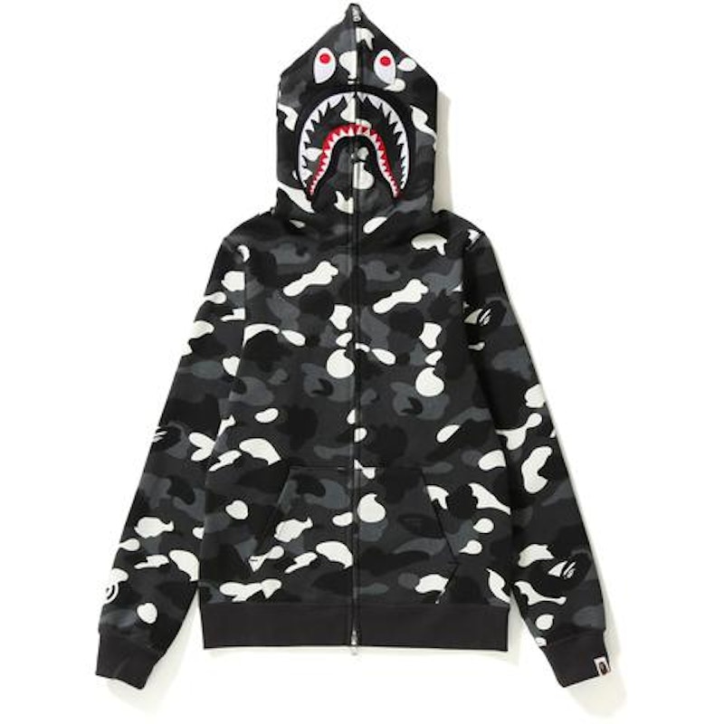 BAPE City Camo Shark Full Zip Hoodie (Ladies) Black - US