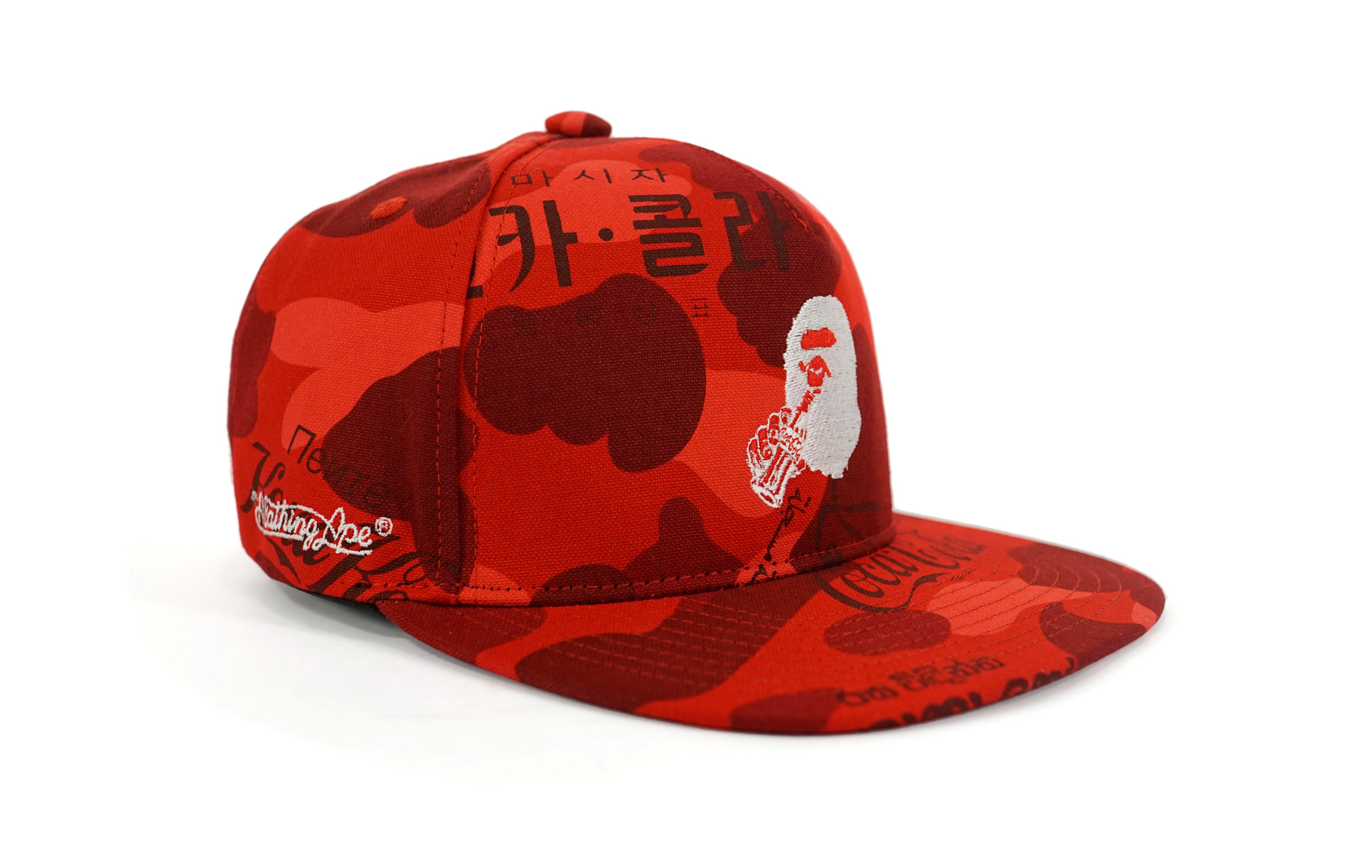 BAPE Coca Cola Camo Snapback Hat Red 男装- CN