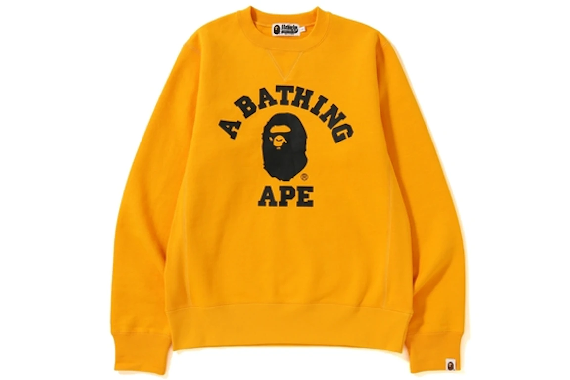 BAPE College Heavy Weight Crewneck Yellow