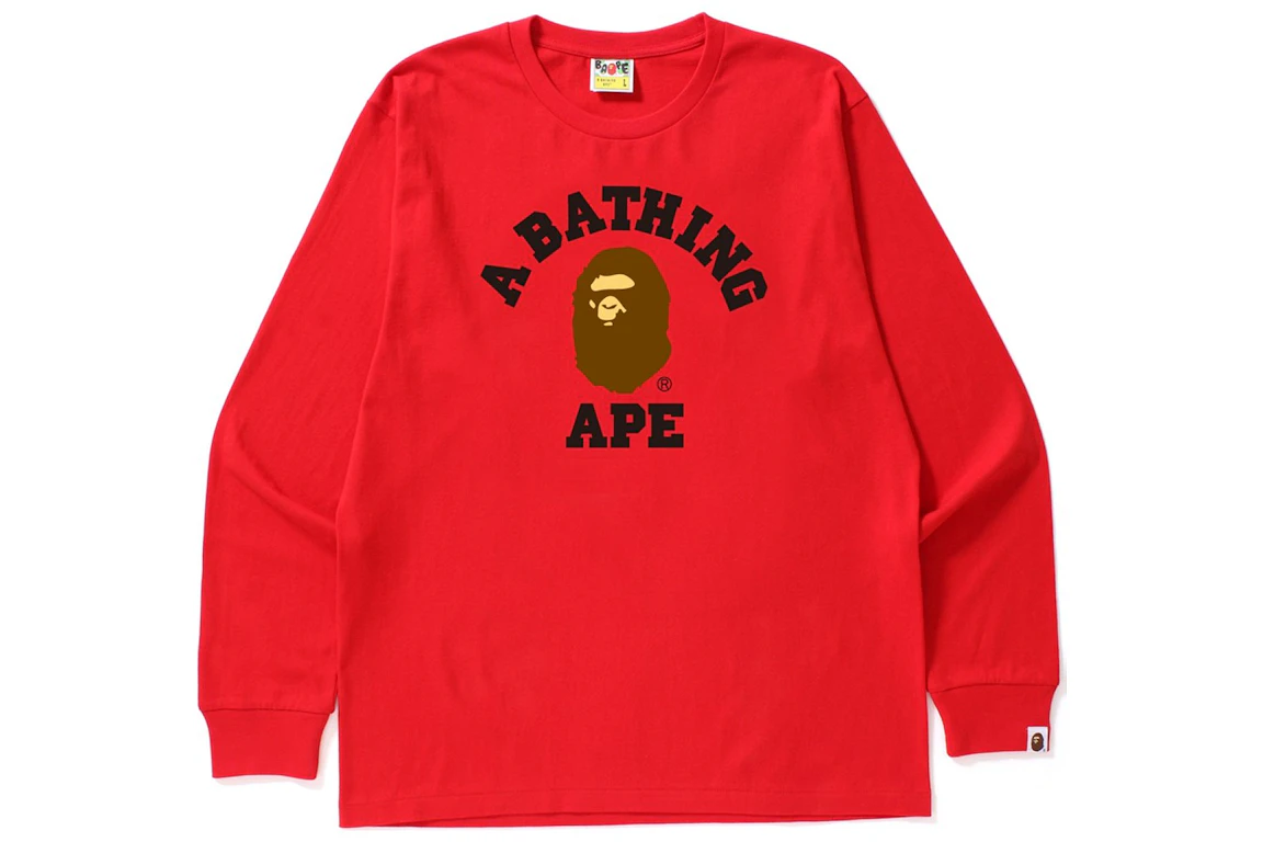 BAPE College L/S Tee Red