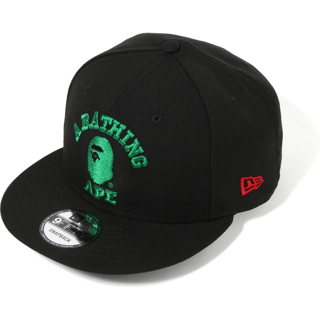 BAPE College New Era Snapback Cap Black/Green - SS19