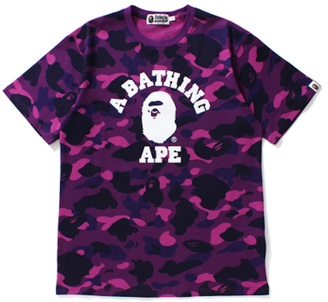 Bape Color Camo College Tee Purple Bape Color Camo College Tee Purple