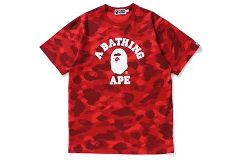 BAPE Color Camo College Tee Red Men's US