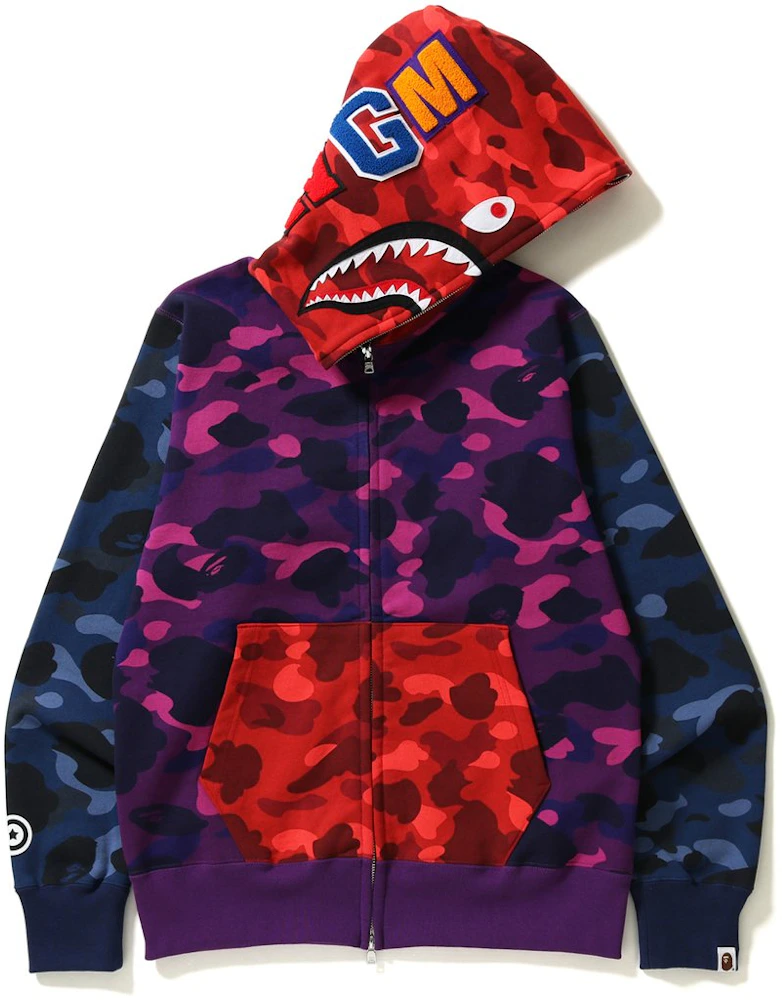 BAPE Color Camo Crazy Shark Full Zip Hoodie Multi Men's - US