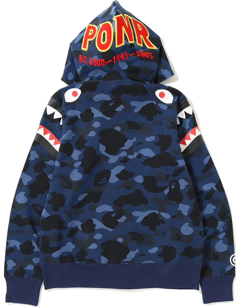 BAPE Color Camo Double Shark Full Zip Hoodie Blue Men's - FW18 - US