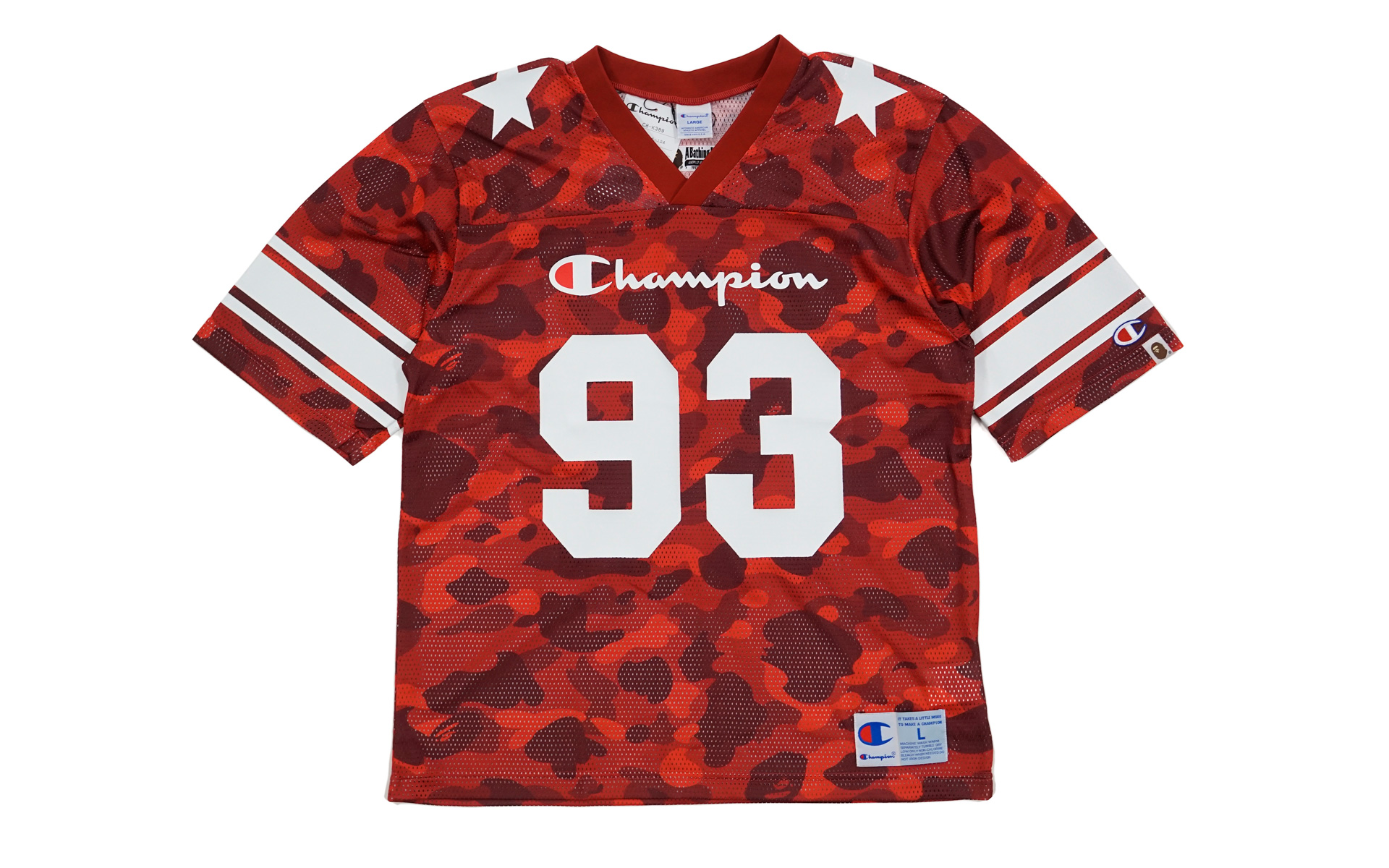 BAPE Champion Color Camo Football Jersey Red メンズ - JP