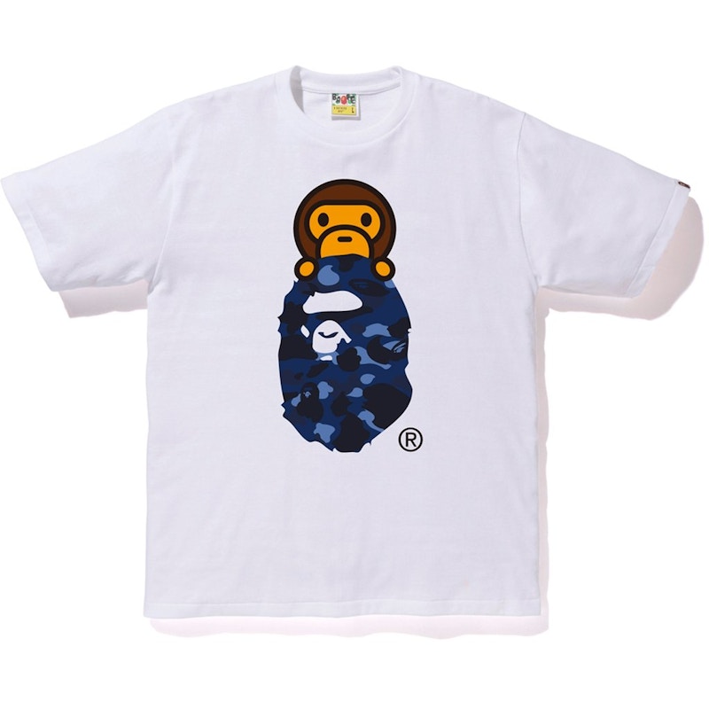 BAPE Color Camo Milo on Ape Head Tee White/Blue Men's - FW18 - GB