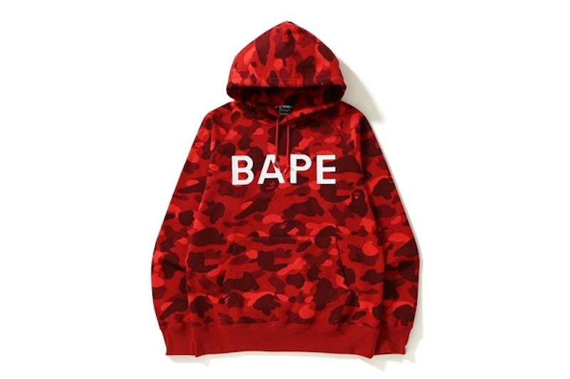 BAPE Color Camo Pullover Hoodie Red -