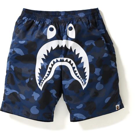 BAPE Color Camo Shark Beach Shorts Navy Men's - US