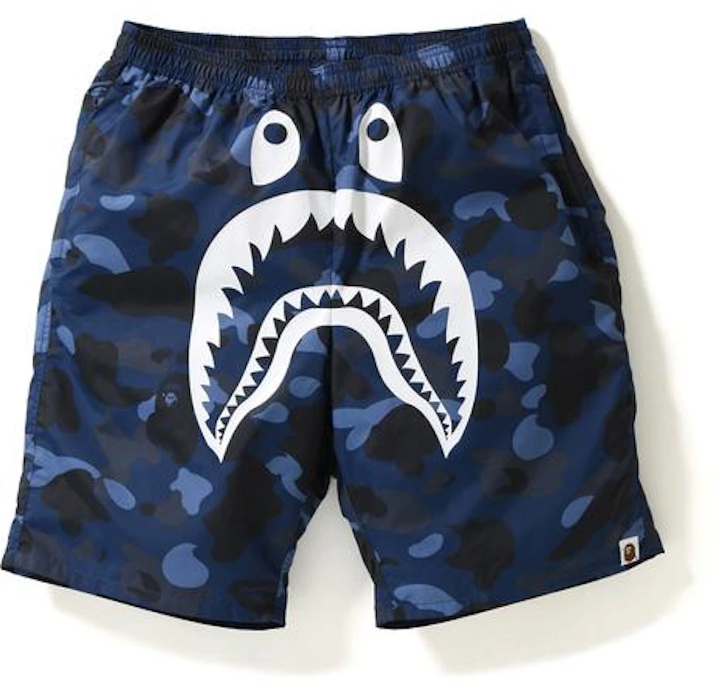 BAPE Color Camo Shark Beach Shorts Navy Men's - US