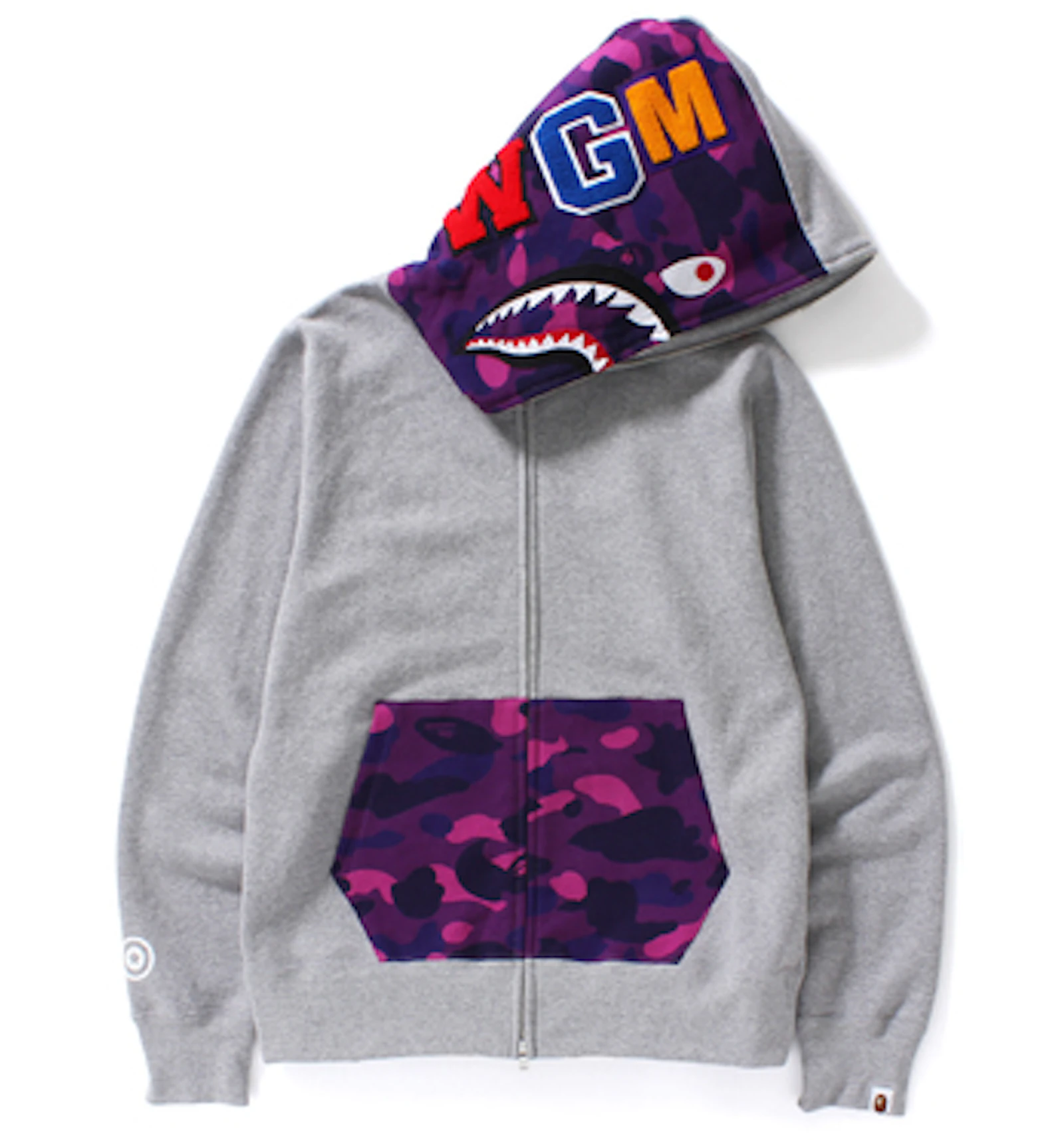 Bape hoodie shark grey Clearance