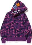 BAPE Color Camo Shark Full Zip  Hoodie Purple
